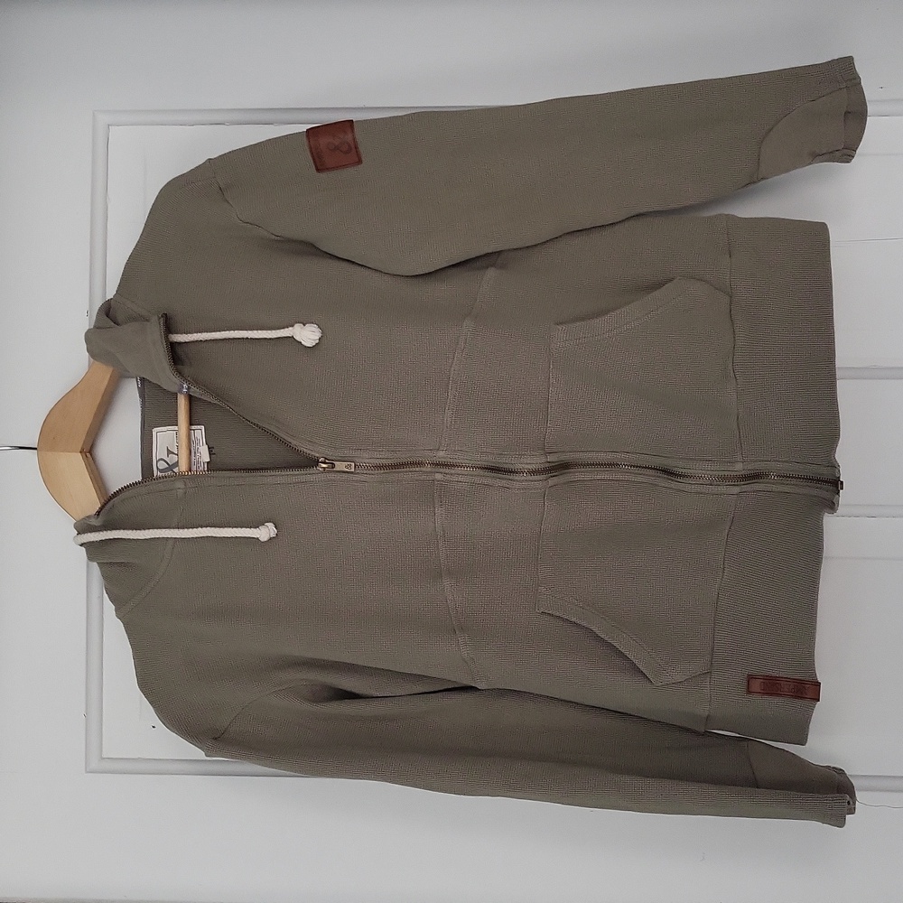 Women's Ampersand waffle full zip hooded sweatshirt size small
